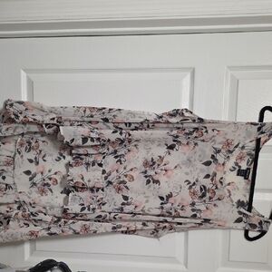 Torrid Brown Coral and White Floral Extreme Hi Low Tank